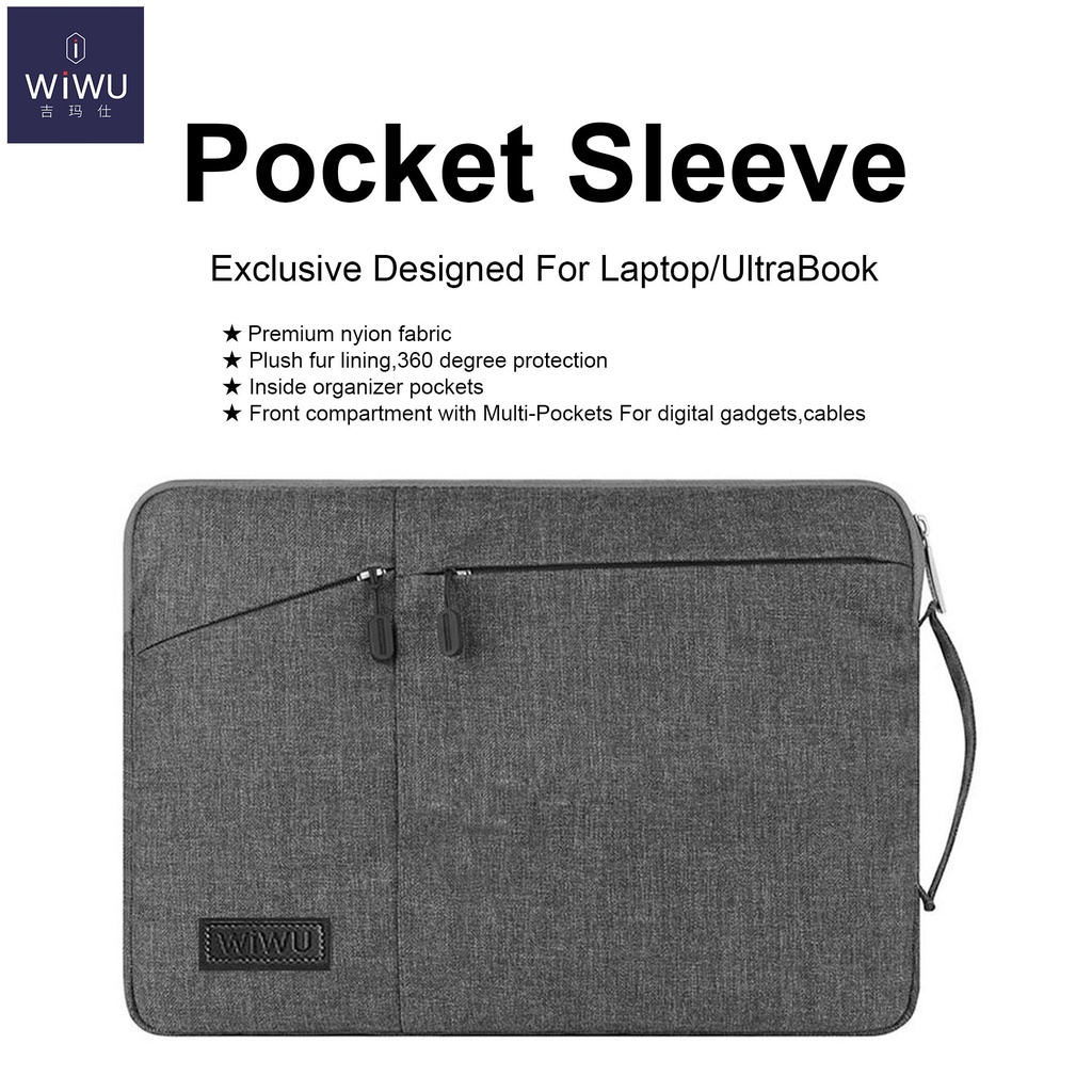 [GK] Wiwu GM-4101 12″ Inch Laptop Sleeve With Multiple Pocket. 