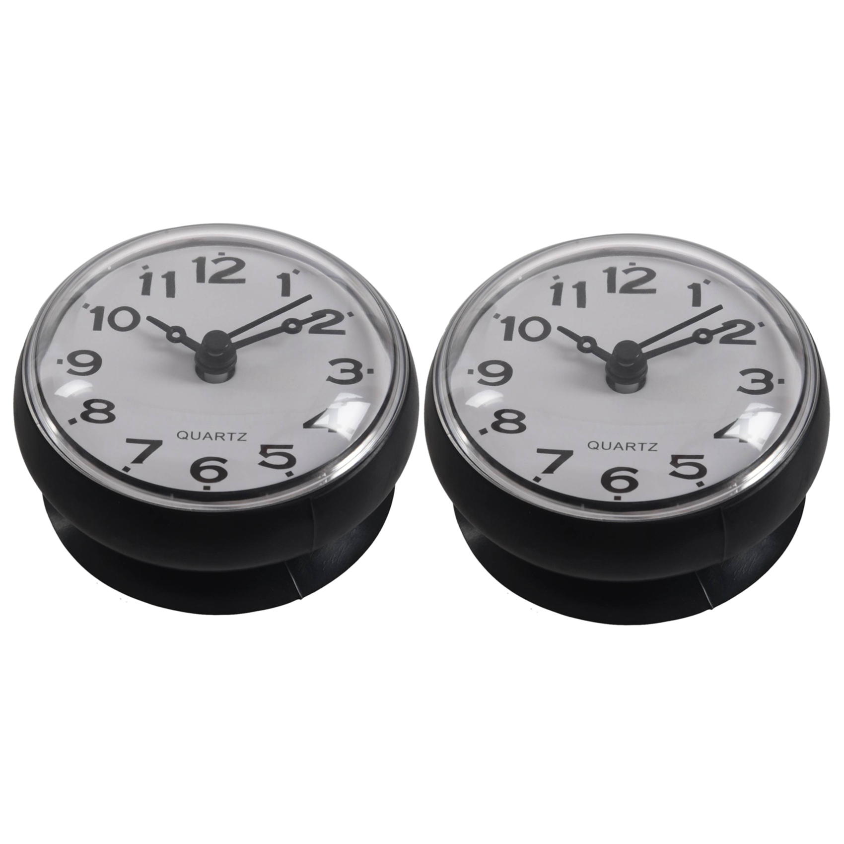 2X 7cm Waterproof Kitchen Bathroom Shower Clock Suction Cup Sucker Wall Black