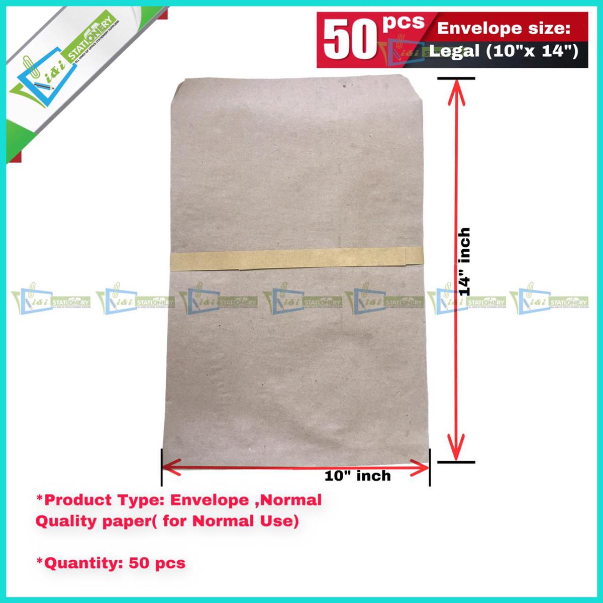 Envelope Normal Quality (For Normal Use)  Size (10"x14")  50 pcs
