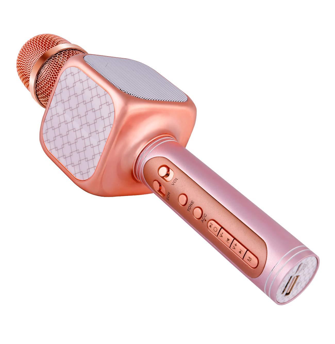 YS- 69 Rechargable Wireless Bluetooth Handheld Microphone KTV Karaoke System- Multicolor. 