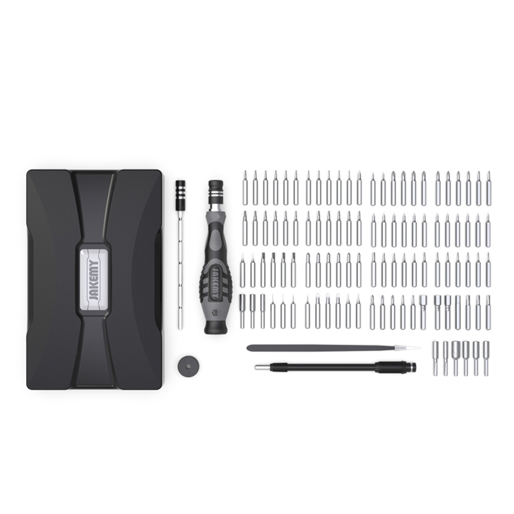 KOGEEK JAKEMY JM-8176 106-in-1 Precision Screwdriver Set Torx Hex Slotted Phillips & More Bits Repair Tools CR-V Bits Screw Driver Tweezers Flexible Shaft Portable Repair Tool Kit for Cellphone PC Watch Repairing Electronics Maintainence. 