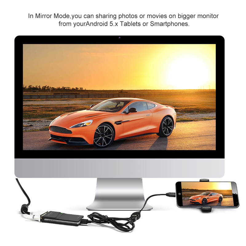 External Graphic Video Adapter USB 2.0 to DVI/VGA/-Compatible Multiple Monitors Display Extend/Mirror for Easy Install