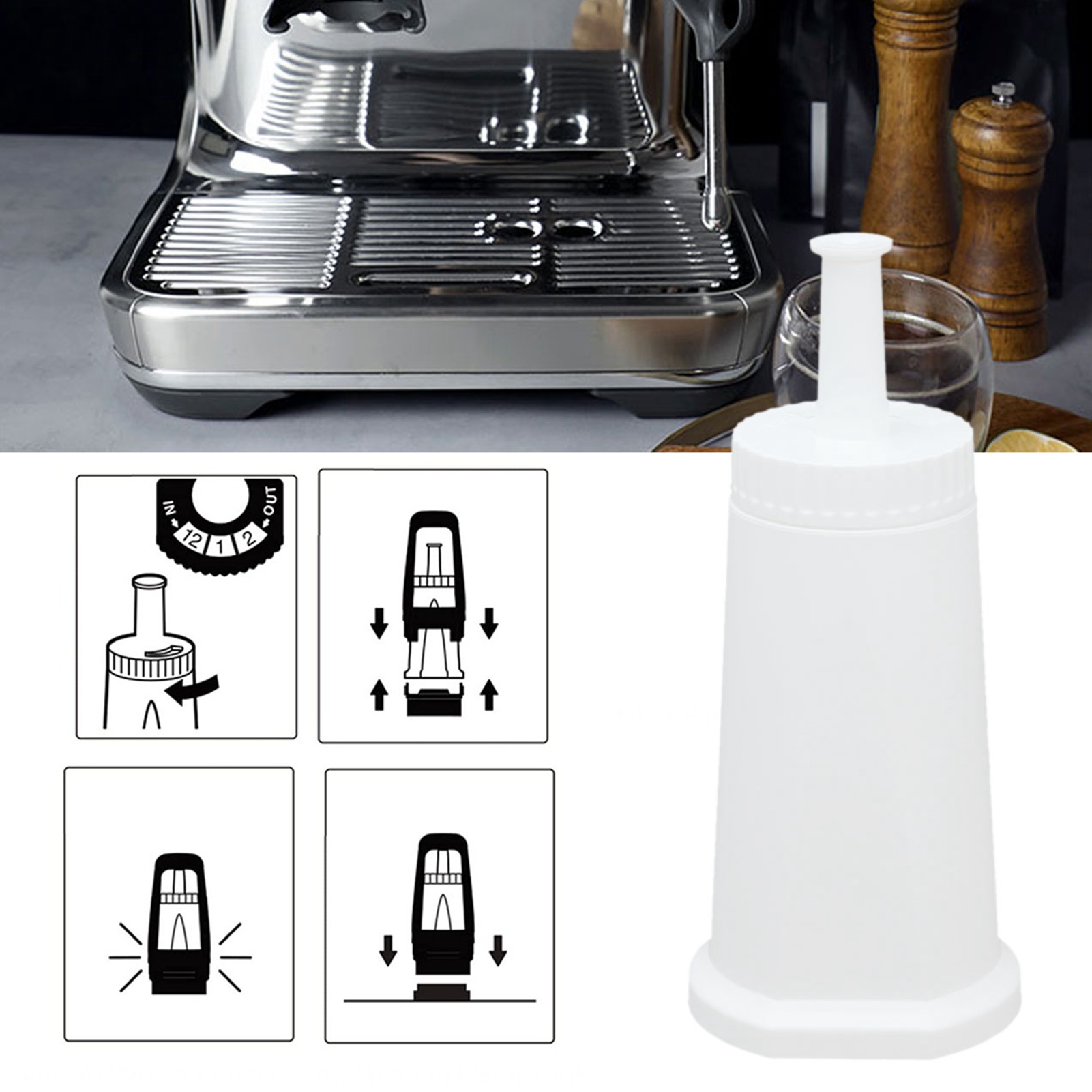 Filter Cartridge, Activated Carbon Adsorption Coffee Machine Filter with 1-12 Month Setting for Breville Claro Swiss for Kitchen for Office for Home for Oracle. 