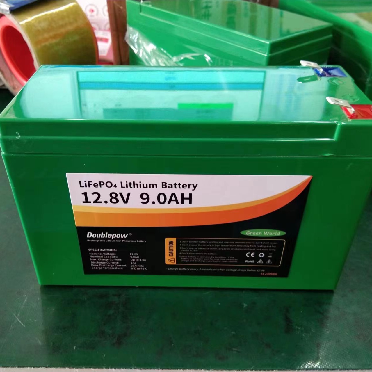 Doublepow 12.8V-9Ah 4S Lithium Iron Phosphate (LiFePO4) Battery Cell 2000 Cycles for DC Solar Fan & Computer UPS (600VA max) - 1 Piece. 