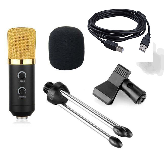 BM - 100 FX USB Powered Condenser Studio Recordng Microphone With Noise Cancel And Echo Effect. 