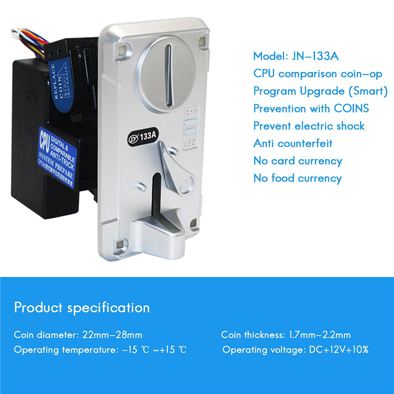 5X Coin Acceptor Coin Pusher JY133A CPU Arcade Coin Selector for Vending Machine Arcade Game Ticket Exchange. 