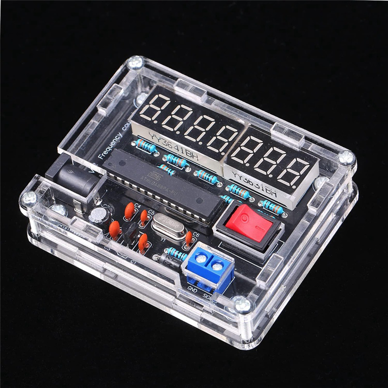 Frequency Meter,10MHz Frequency Meter DIY Kit Frequency Counter AVR Frequency with Shell Counter 0.000 001Hz Resolution Easy Install. 