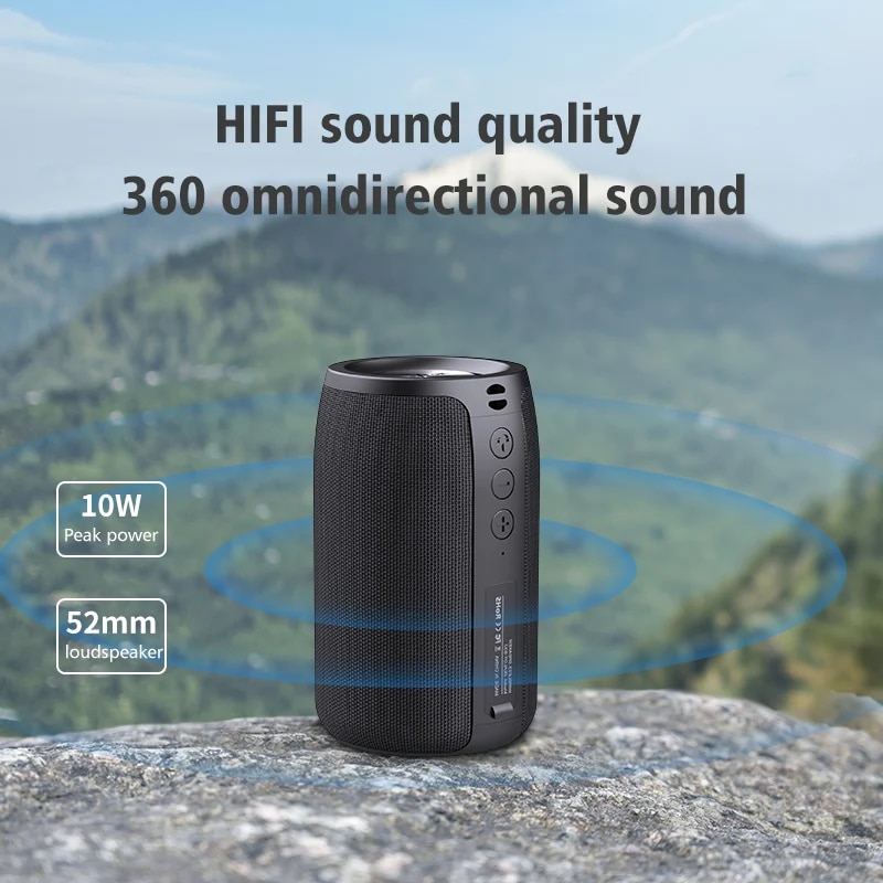 ZEALOT S32 Mini Portable Bluetooth Speaker HIFI Subwoofer Wireless Speaker with fm Radio Column Support TF, TWS, USB. 