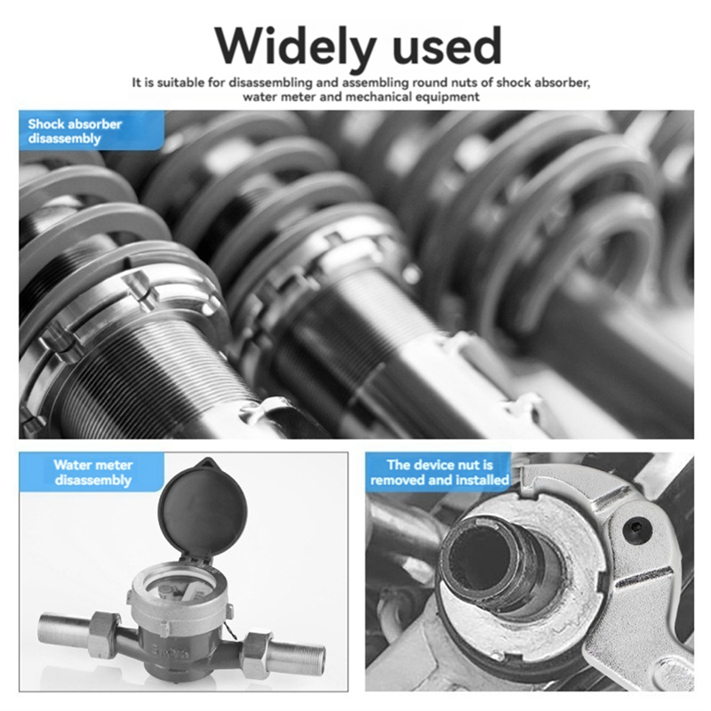 Crescent wrench set Adjustable C-pin wrench Hook wrench Round heads. 