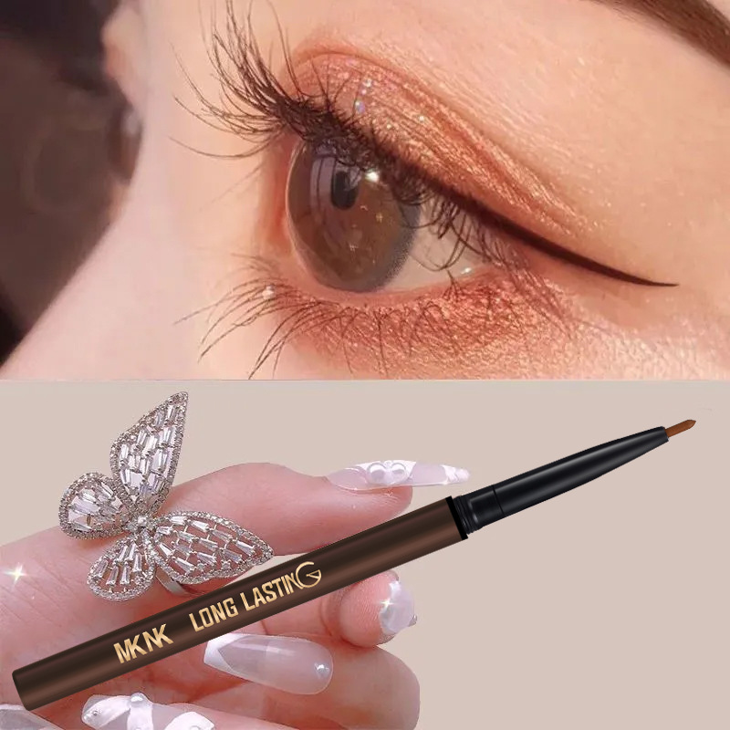 MKNK slim silky long-lasting eyeliner, gel eyeliner, silkworm pen, waterproof and sweatproof, non-smudging, non-smudging, non-fading, inner eyeliner brown.