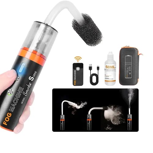 LENSGO Smoke S Mini All-in-One Handheld Fog Machine with Wireless Remote (15W). 
