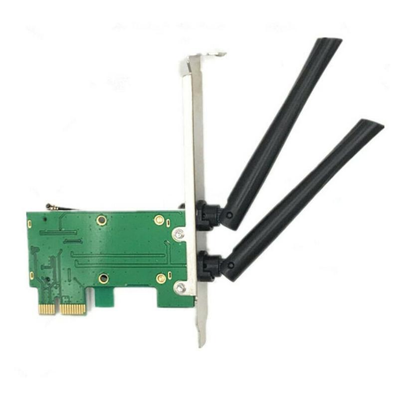 Wireless Wifi Network Card Mini PCIE To PCI-E 1X Desktop Adapter Accessories Antennas Computer Parts 2 Antennas Adapter. 