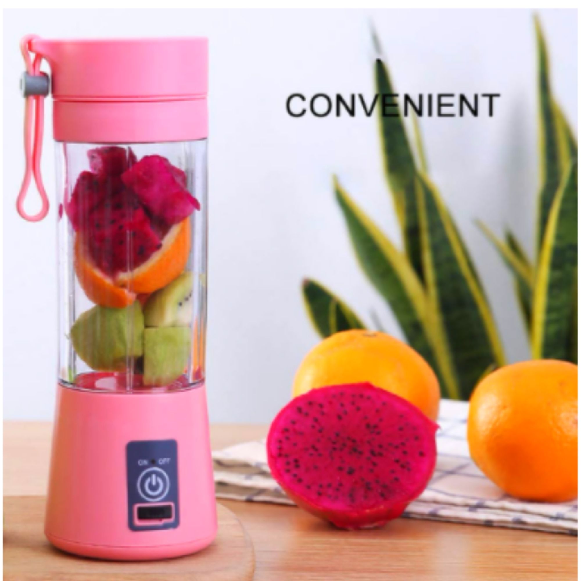 Mini Portable Blender 400ml Juicer Blender Fruit Mixing Machine With Usb Charger Cable 4 Blades. 