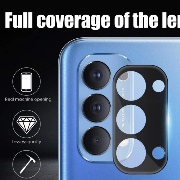 OPPO Reno 5 (4G) Back 9H Camera Lens Protector Rear 3D Full Camera Lens Protector Tempered Glass Guard,Upgraded HD,Clear Scratch Resistant [With Photo Friendly Flash Cut]. 
