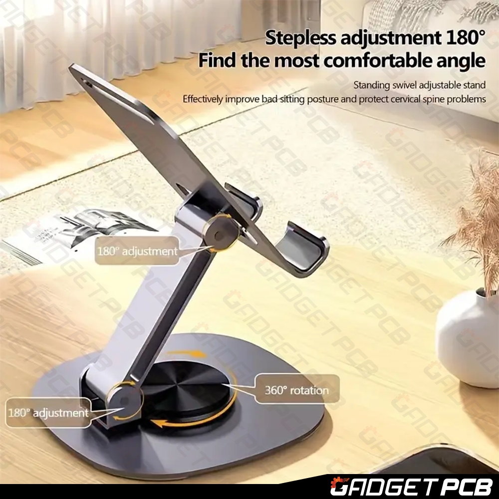 Aluminium alloy 360 Degrees Rotating Multi-functional Folding Portable Support Phone Stand For Ipad Tablet Universal Metal Desk Table Top Mobile Holder New. 