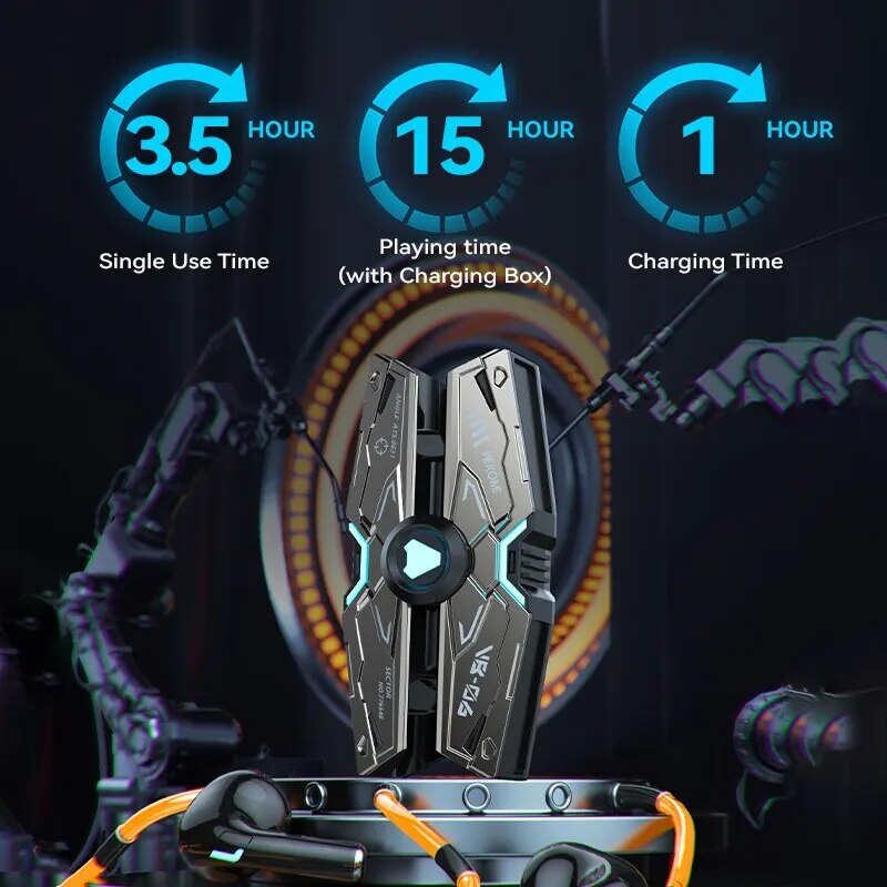 WEKOME TWS Wireless Bluetooth 5.3 Earbuds Cyberpunk Style HiFi Music Earphones Low Latency Touch Control Stereo Gaming Earbuds.