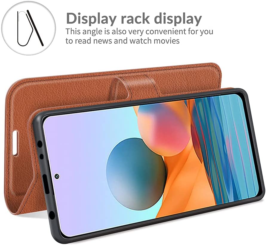 Redmi Note 10 Pro case,Note 10 Pro Max, with Card Holder PU Leather [TPU Shell][Kickstand][Card Slots] Magnetic Folio Cover for Xiaomi Redmi Note 10 Pro/Note 10 Pro Max Phone Case. 