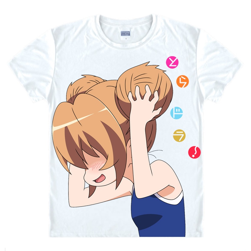 Moe Anime Toradora! T-Shirts Multi-style Short Sleeve Shirts Palmtop Tiger Te Nori Taiga Aisaka Taiga Ryuji Takasu Cosplay Shirt. 