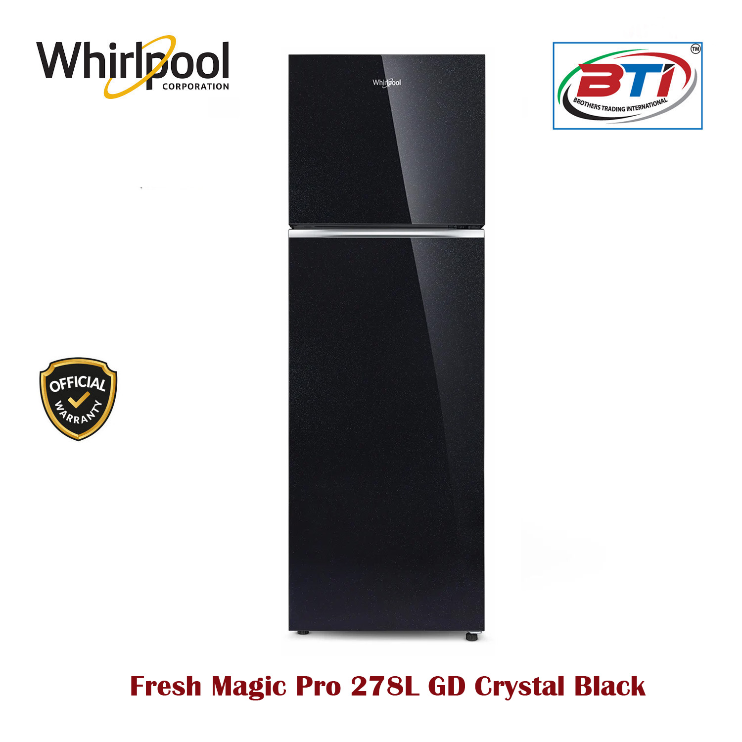 Whirlpool Neofresh Inverter Refrigerator Model - INV 278GD ( Crystal Black ) | 265L