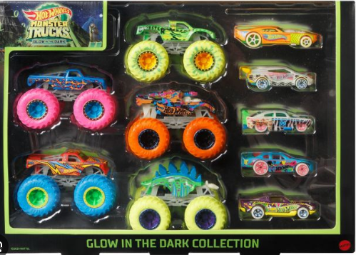 Hot Wheels HCB57 Monster Trucks GITD Bundle Toy's.. 