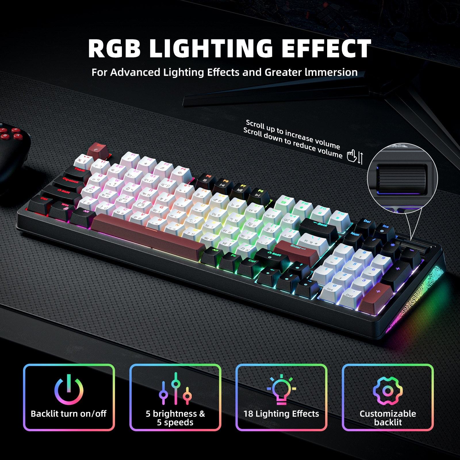 Onikuma G56 Tri-Mode Wireless Hot-swappable Mechanical Keyboard. 