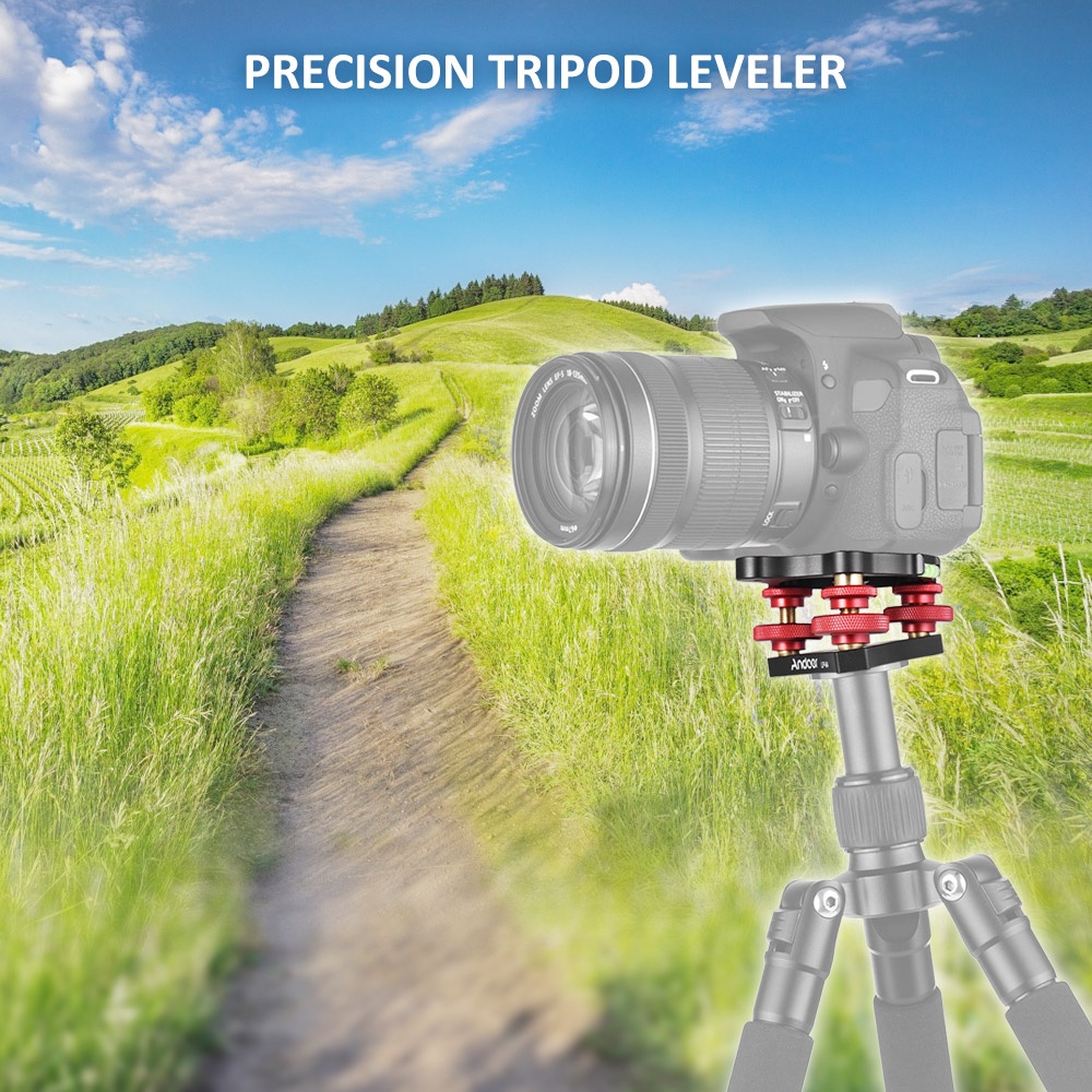 LP-64 Tripod Leveling Base Tri-wheel Precision Leveler with Bubble Level 3/8. 
