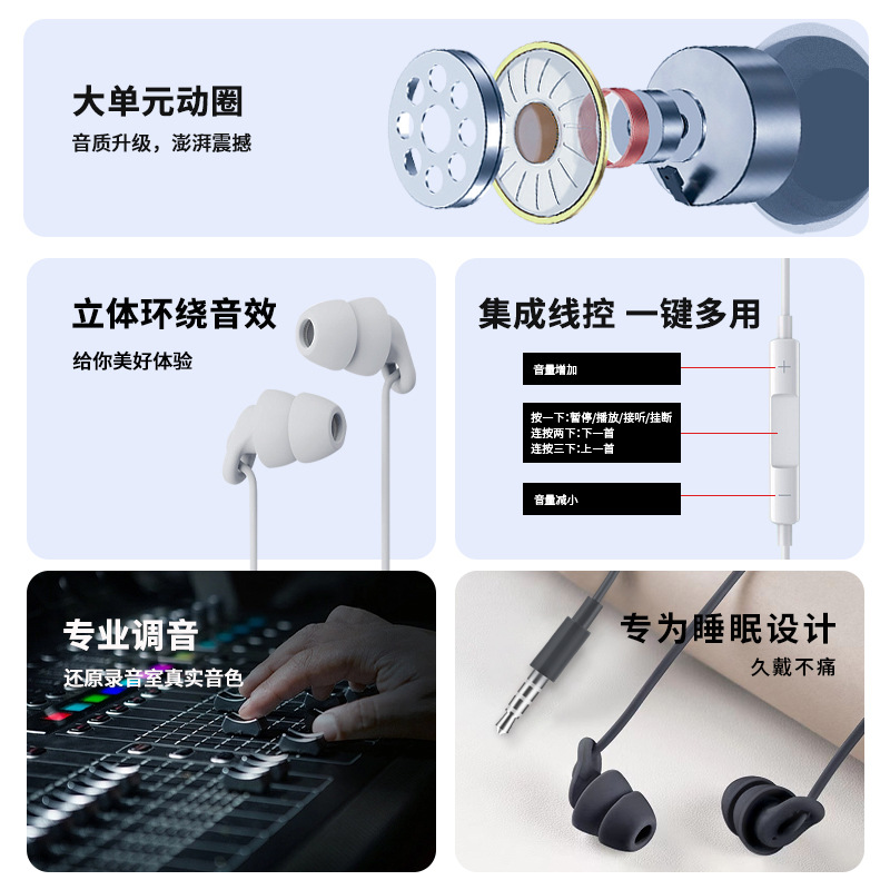 cApple Earbuds MachineWired SleepDrop In-Ear SleepEar Noise Digital Decoding Applicable Type-. 