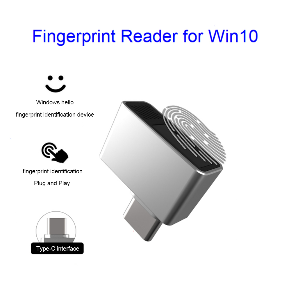 Type-C Biometric Scanner Laptop PC Zinc Alloy Biometric Scanner Padlock USB Fingerprint Reader Module Device for Windows 7/10/11. 