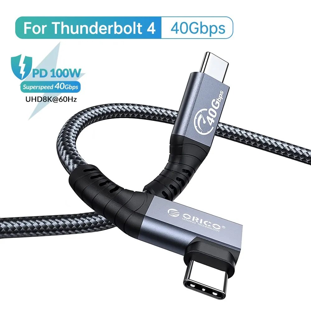 ORICO Thunderbolt 4 40Gbps USB C Cable with 100W PD Charging Display 8K@ 60Hz for MacBooks iPad Pro Huawei. 
