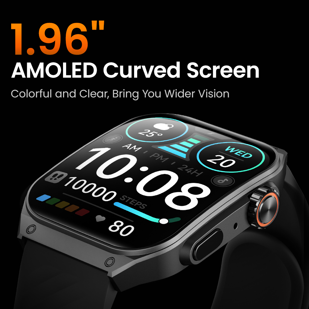 HAYLOU Watch S8 Smart Watch 1.96'' AMOLED Curved Screen Smartwatch Bluetooth Call AI Vioce Assistant Smartwatches for Men. 