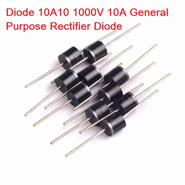 5Pcs- Diode 10A10 1000V 1KV 10A General Purpose Rectifier Diode 10A10 Silicon Junction Diode R-6 Package Electrical Circuitry & Parts. 
