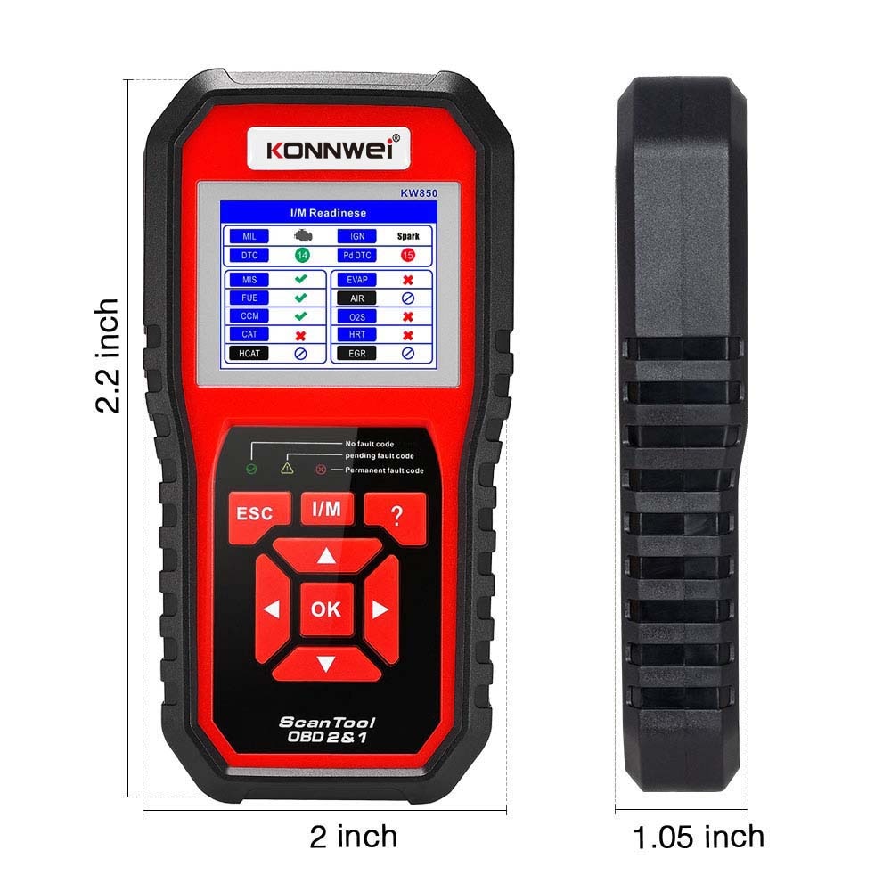 KONNWEI KW850 Car Diagnostic Scanner Tool OBD 2 Automatic Scanner Check Ene OBDII Code Reader Suprt 9 Different Languages. 