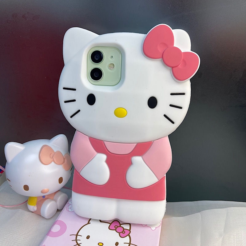 3D Stereoscopic Hello Kitty Phone Cases For iPhone 14 13 12 11 Pro Max XR XS MAX X 14pro MAX Back Cover. 