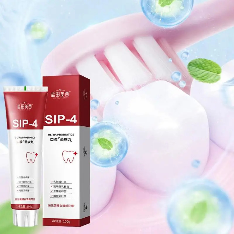 Sip-4 Probiotic Whitening Toothpaste Brightening & Stain Removing Sp-4 Probiotic Toothpaste Fresh Breath Teeth Whiten Toothpaste. 
