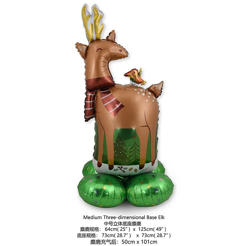 4D Christmas Balloon Column Base Christmas Theme Santa Snowman Elk Xmas Tree Decoration 2024 Happy New Year. 
