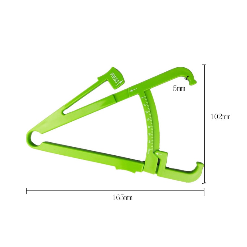 Caliper Tool Tester With Measure Chart for Accurate Skinfold Body Fat Percentage-white. 