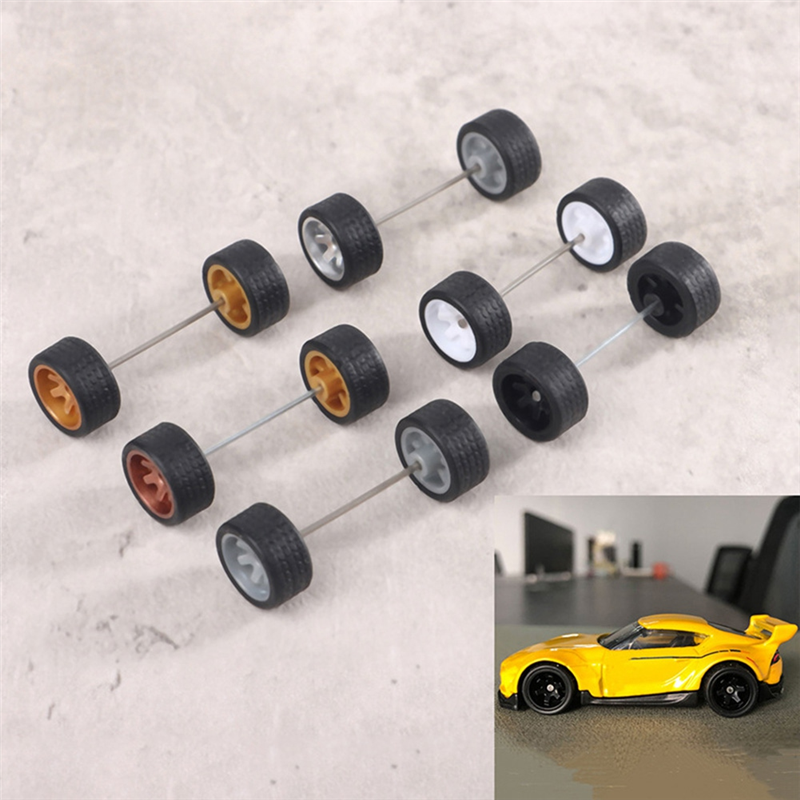 FORIDE 10 Sets 1/64 Offroad Wheels/ Rubber Tires 18.3mm Removable Tire for Wheel 1:64 RC Truck Model Off-Road SUV Random Color. 