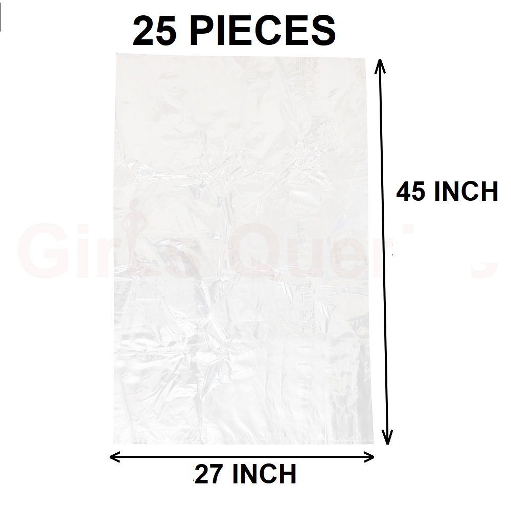 Clear (45" X27") 25PCS Trash Bag / Poly Bag / Garbage Bag / Moyla Felar Bag / Polibag
