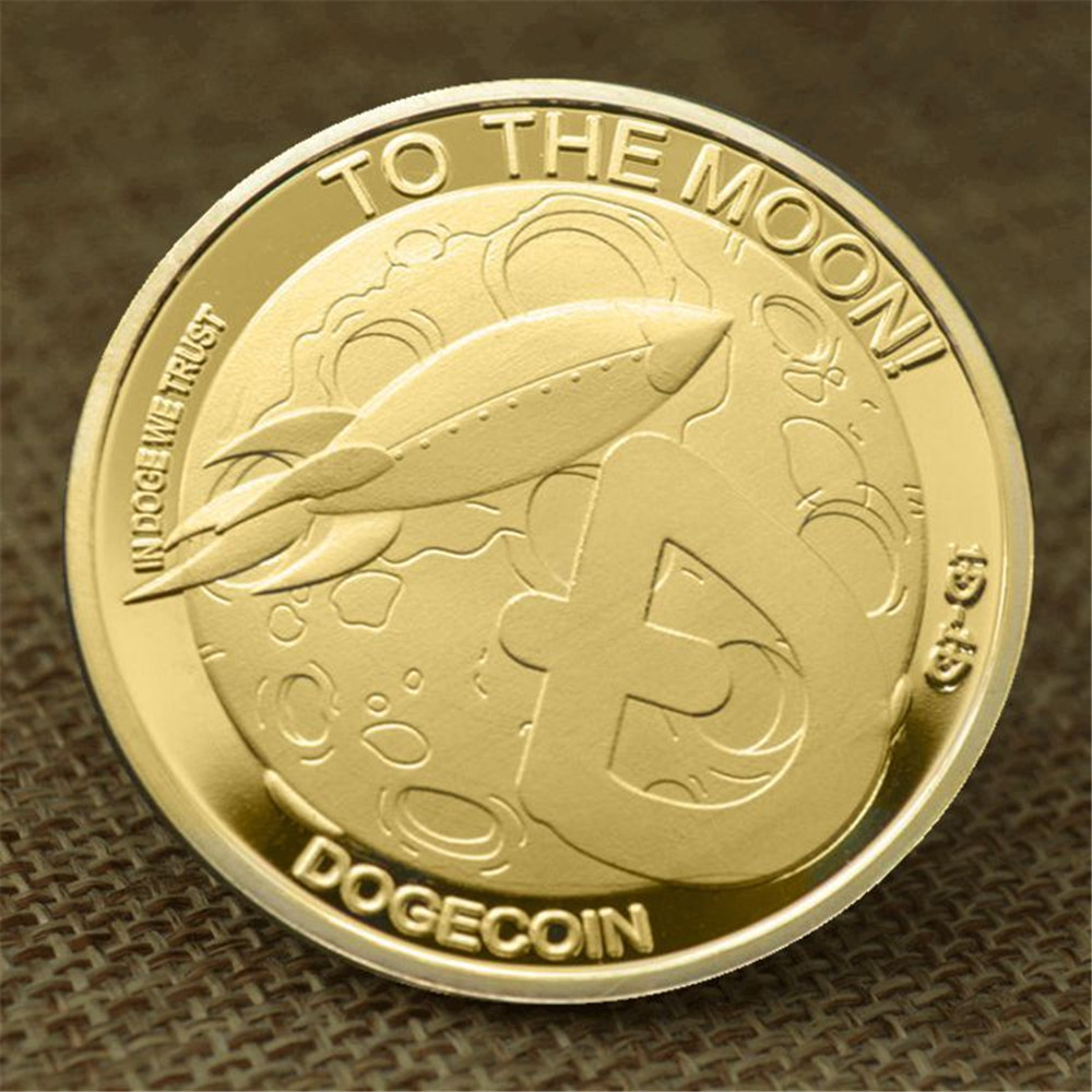 Ecocc Commemorative coin Shiba Inu Doge coin color three-dimensional relief medallion gold-plated silver metal badge virtual coin Fast delivery from stock. 