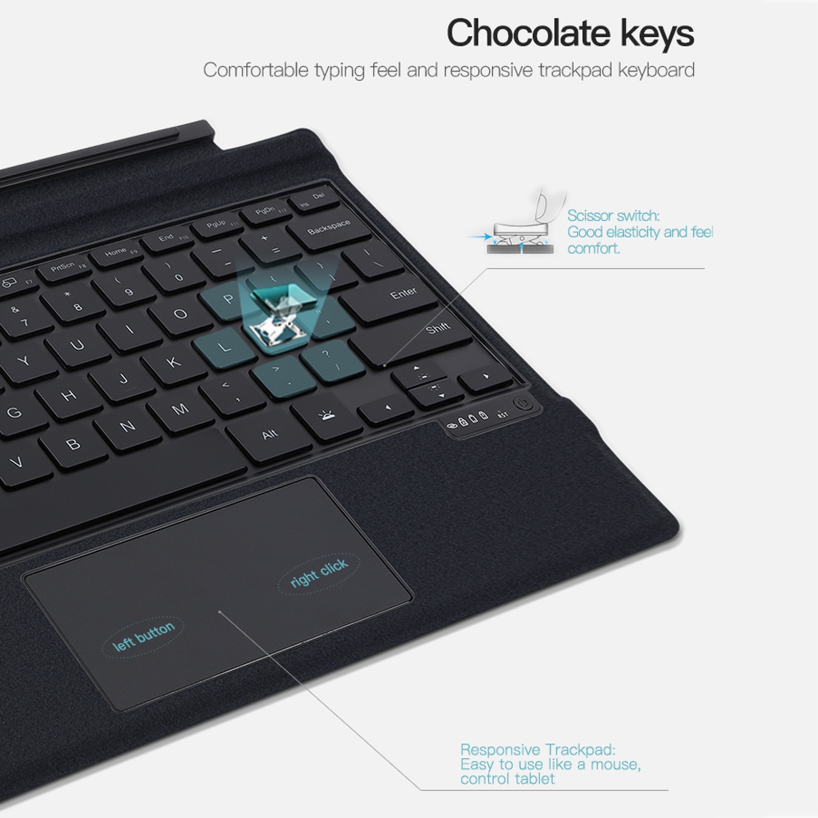（COD)Magnetic Bluetooth Black Keyboard For Microsoft Surface Pro 3. 