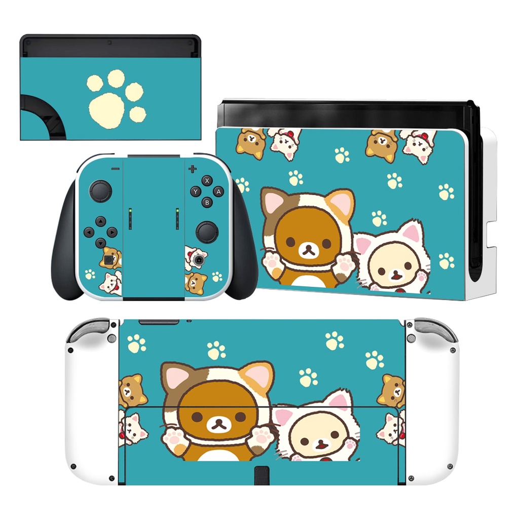 Rilakkuma Korilakkuma Nintendo Switch Oled Skin Cover Sticker Decal for NS OLED Console Joy-con Controller Dock Vinyl. 