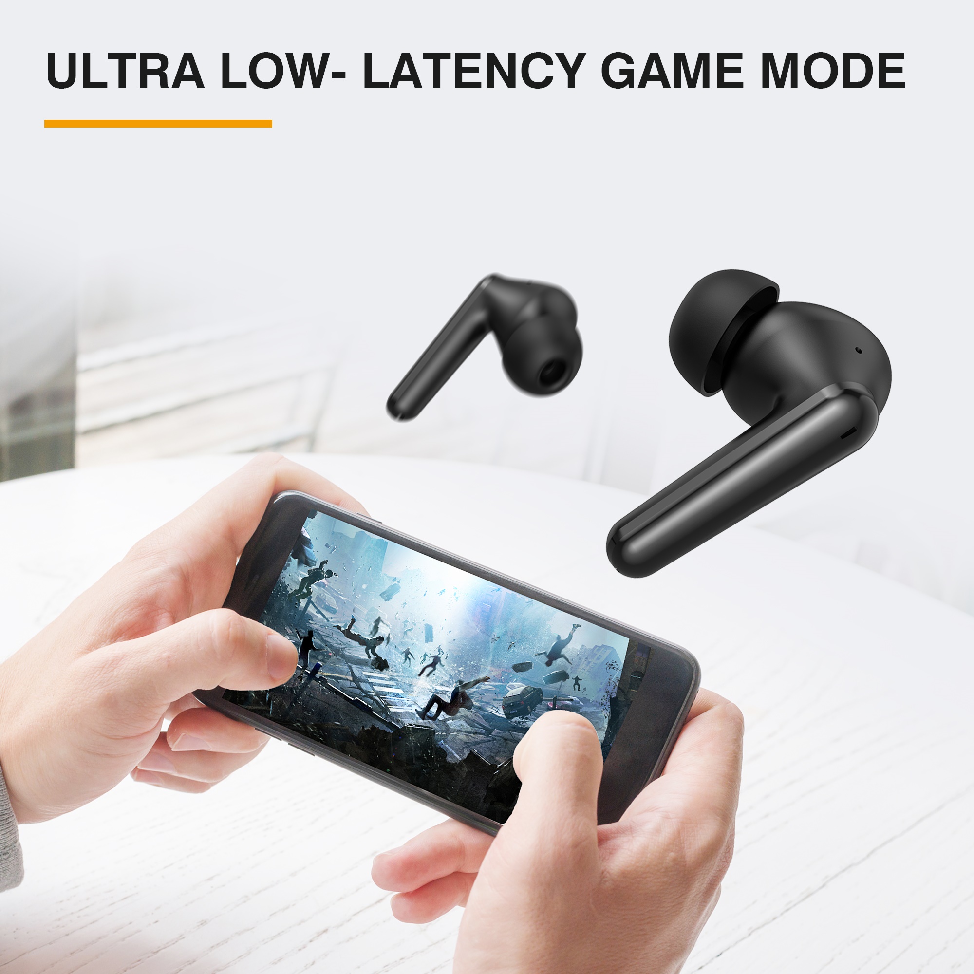 Tranya TWS T30 Ultra Low-latency Game Mode True Wireless Earphones Bluetooth. 
