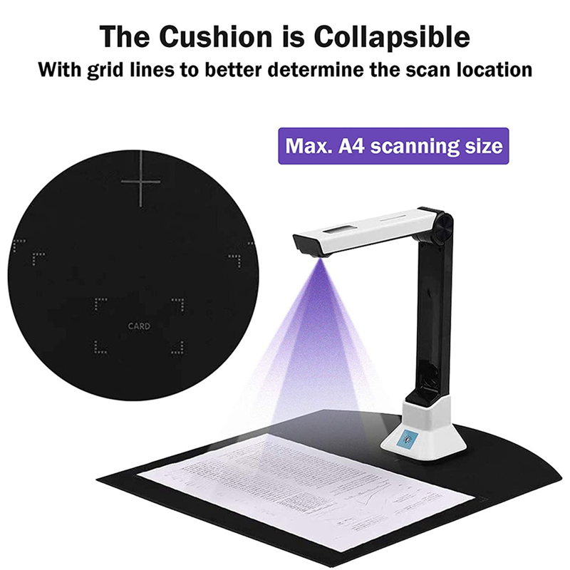 2X Document Camera for Teachers, Portable USB Document Camera Scanner with Stand 8MP HD A4 Format Doc Cam Photo Scanner. 