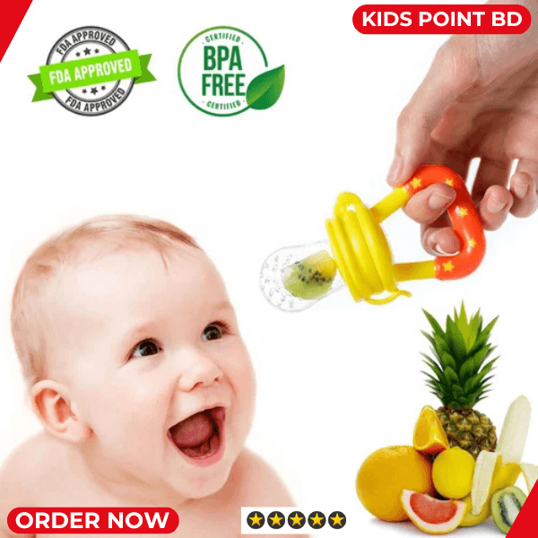 Baby Fruit Juicer Pacifier Fresh Food Feeder Teething Toy with Mesh Teether - 1 Pcs Multicolor. 
