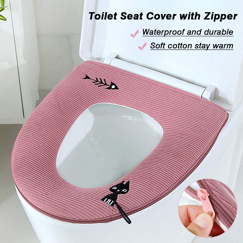3pc//Set Christmas Mat+Lid Cover Bathroom Warmer Toilet Closestool Seat Cover Pad