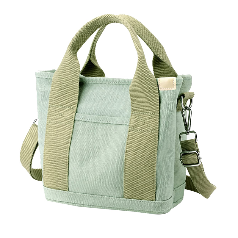 Multi-Pocket Tote Bag with Zipper, Canvas Japanese Handmade Handbag with Compartments, Multifunction Green Durable Easy to Use 32 X 14 X 29cm