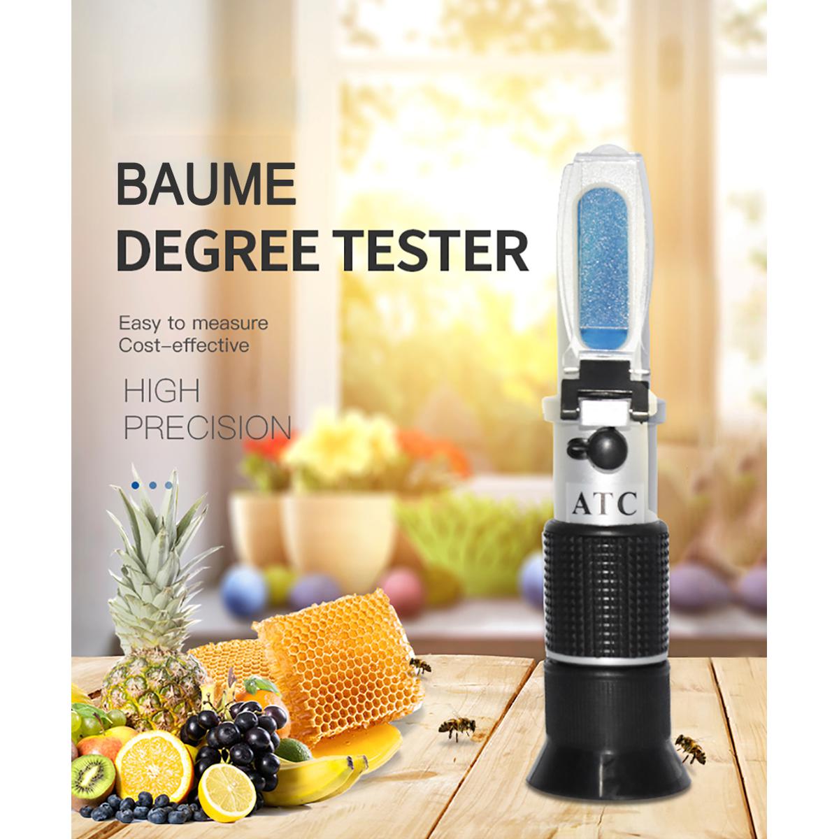 KOGEEK Honey Meter Honey Refractometer with ATC Function Honey Baume Degree Measuring Device Honey Moisture Tester Baume Meter 58-90% Brix