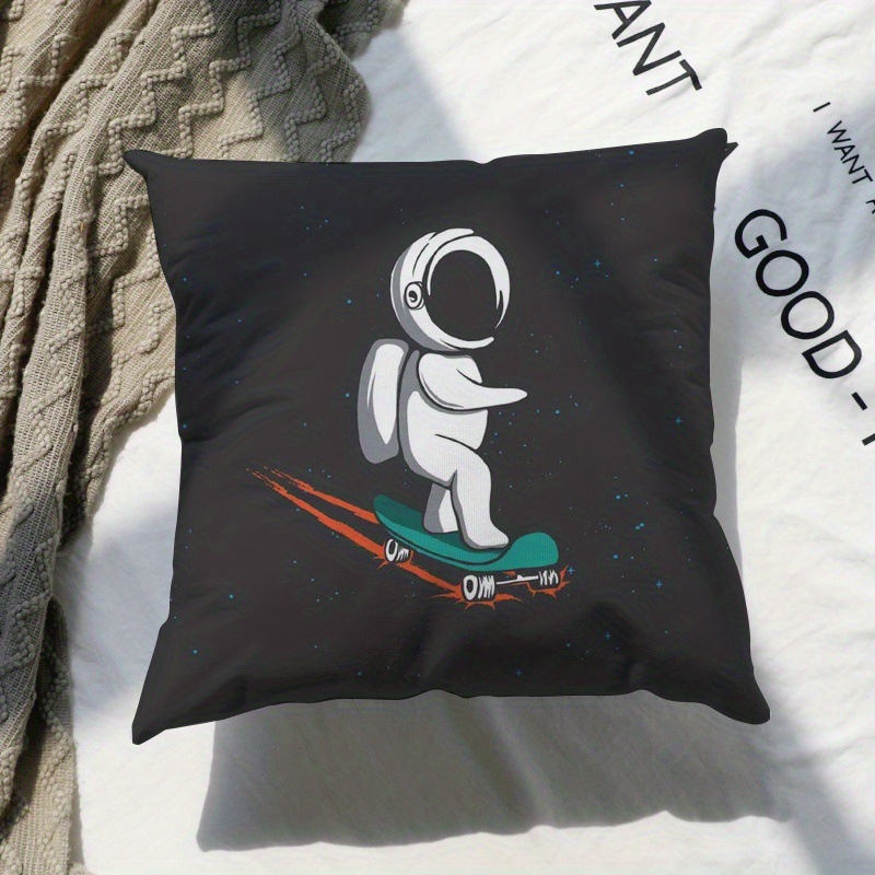 Amazon's new black and white cartoon printed super soft single-sided printed pillow, comfortable and soft square cushion cover accessories
