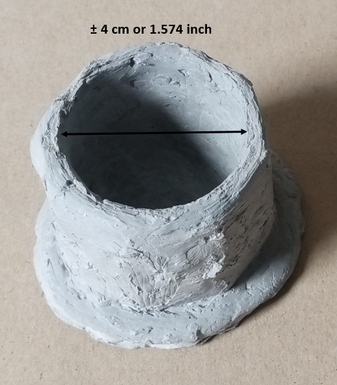 Cement & Concrete made Hexagon Shape Jar Height ± 7 cm or 2.755 inch. 