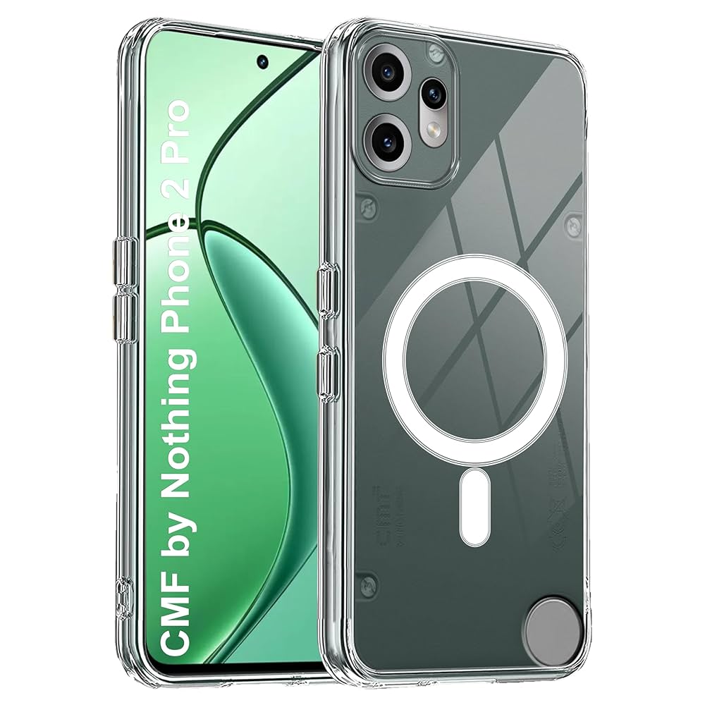 PingGoo Magnetica Trasparente Case per Nothing Phone1 5G Compatibile con MagSafe, Morbido Silicone TPU Bumper Cover Slim Fit Retro Antiurto Anti-Giallo Cover per Nothing Phone1 5G